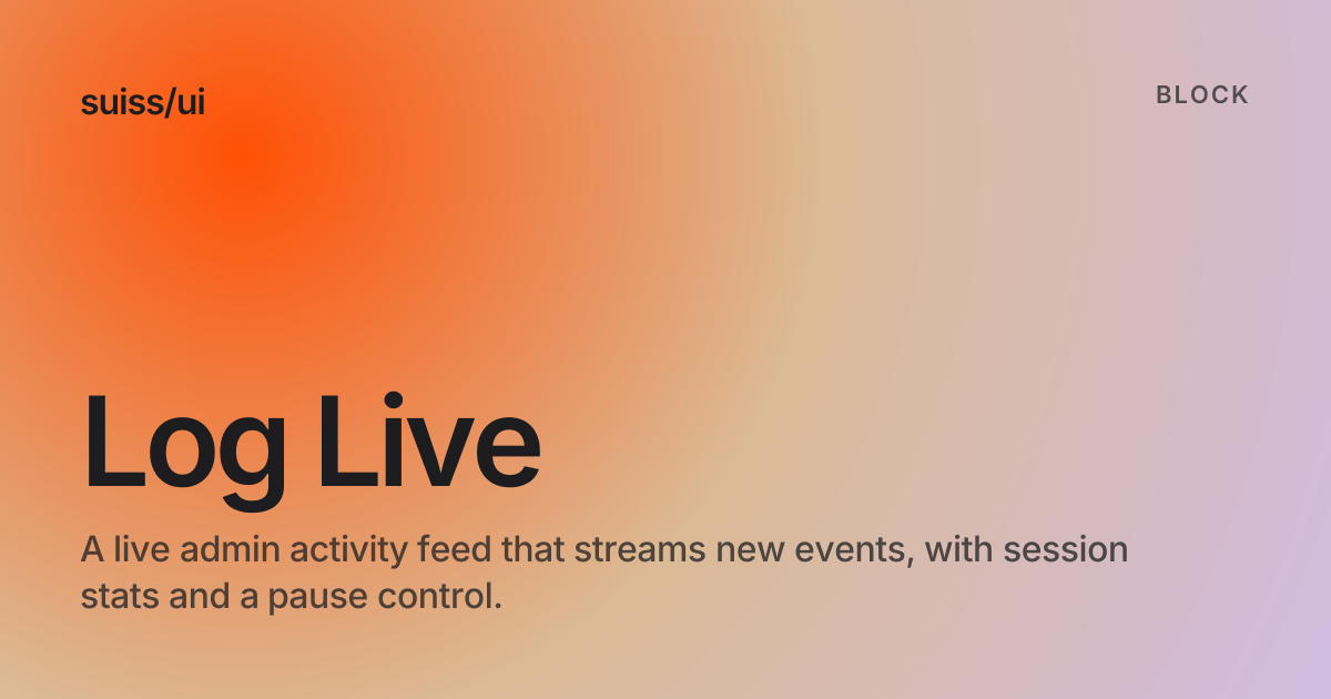 Log Live – suiss/ui