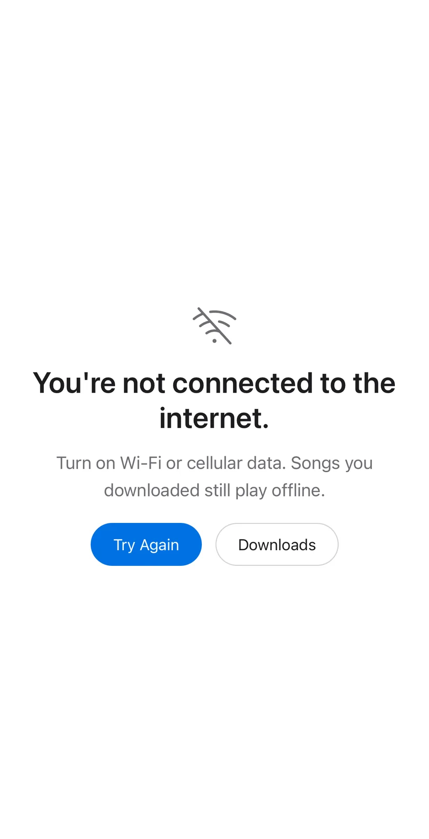 Empty Offline on iOS in light mode