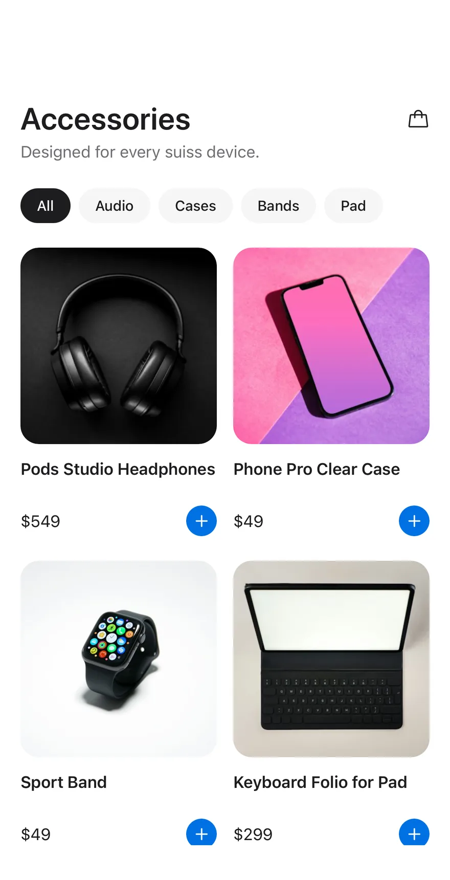 Grid Accessories on iOS in light mode