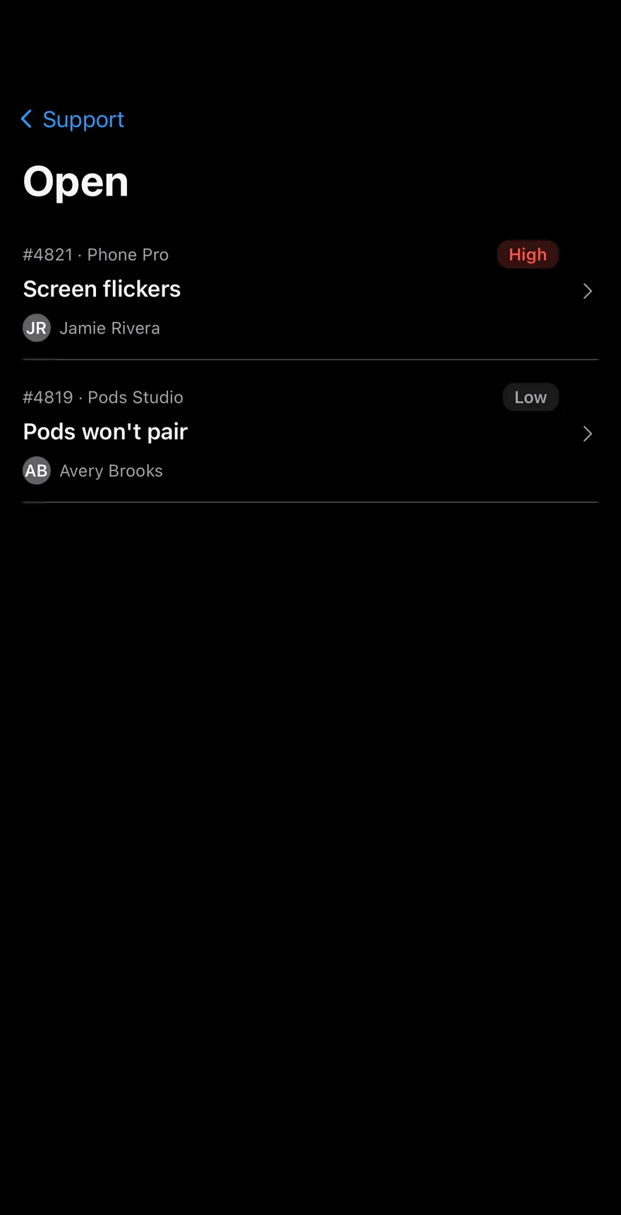 Inbox Support on iOS in dark mode