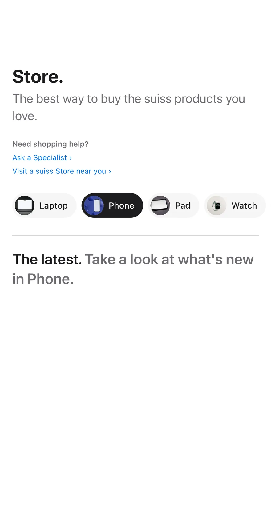 Nav Categories on iOS in light mode