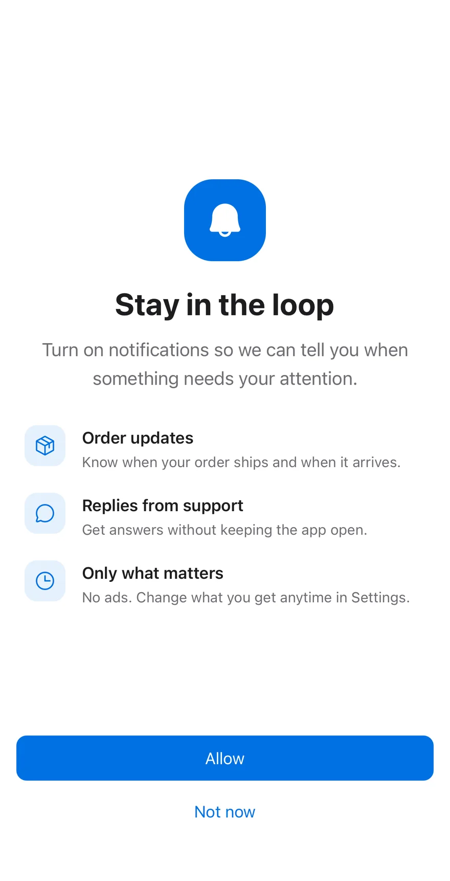 Permission Primer on iOS in light mode