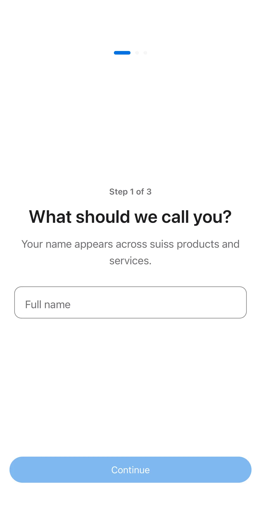 Signup Steps on iOS in light mode