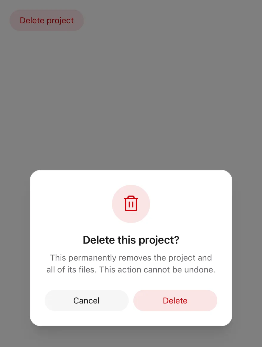 Alert Dialog (with media) on iOS in light mode