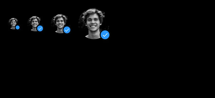 Avatar (with badge) on iOS in dark mode