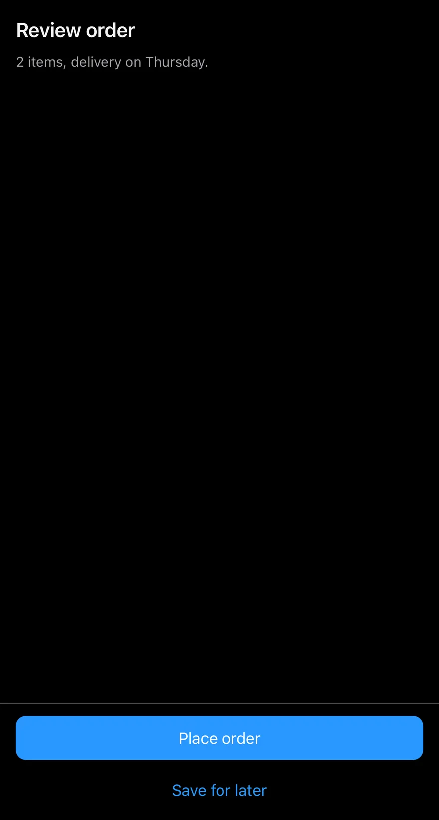 Bottom Bar (two actions) on iOS in dark mode