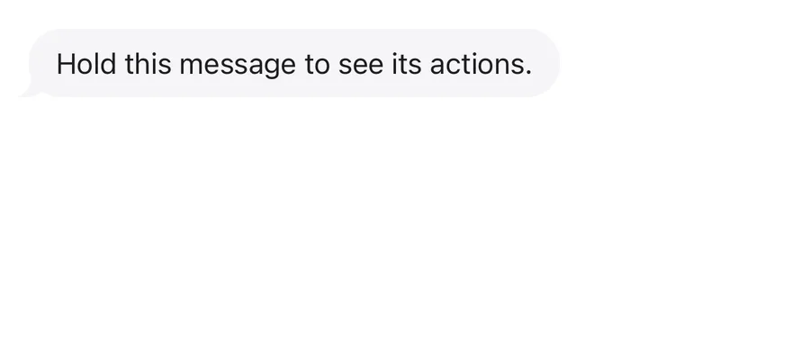 Bubble (long press actions) on iOS in light mode