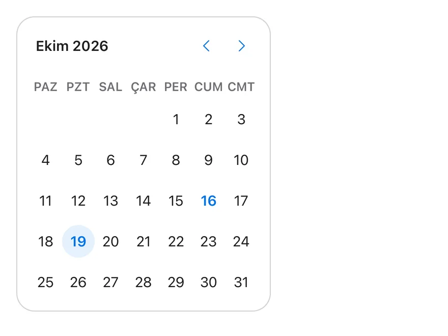 Calendar (locale) on iOS in light mode