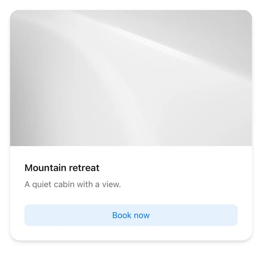 Card (with image) on iOS in light mode