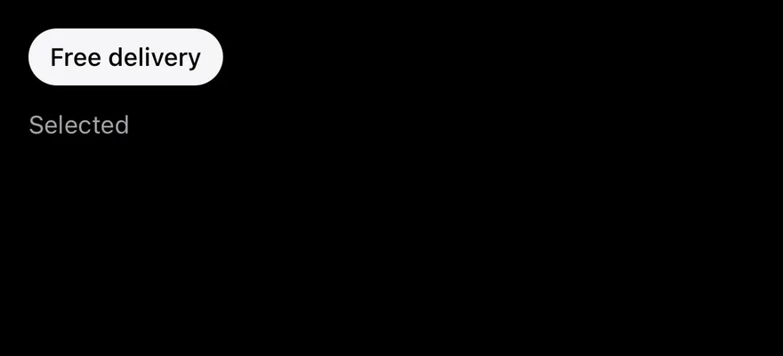 Chip (controlled) on iOS in dark mode
