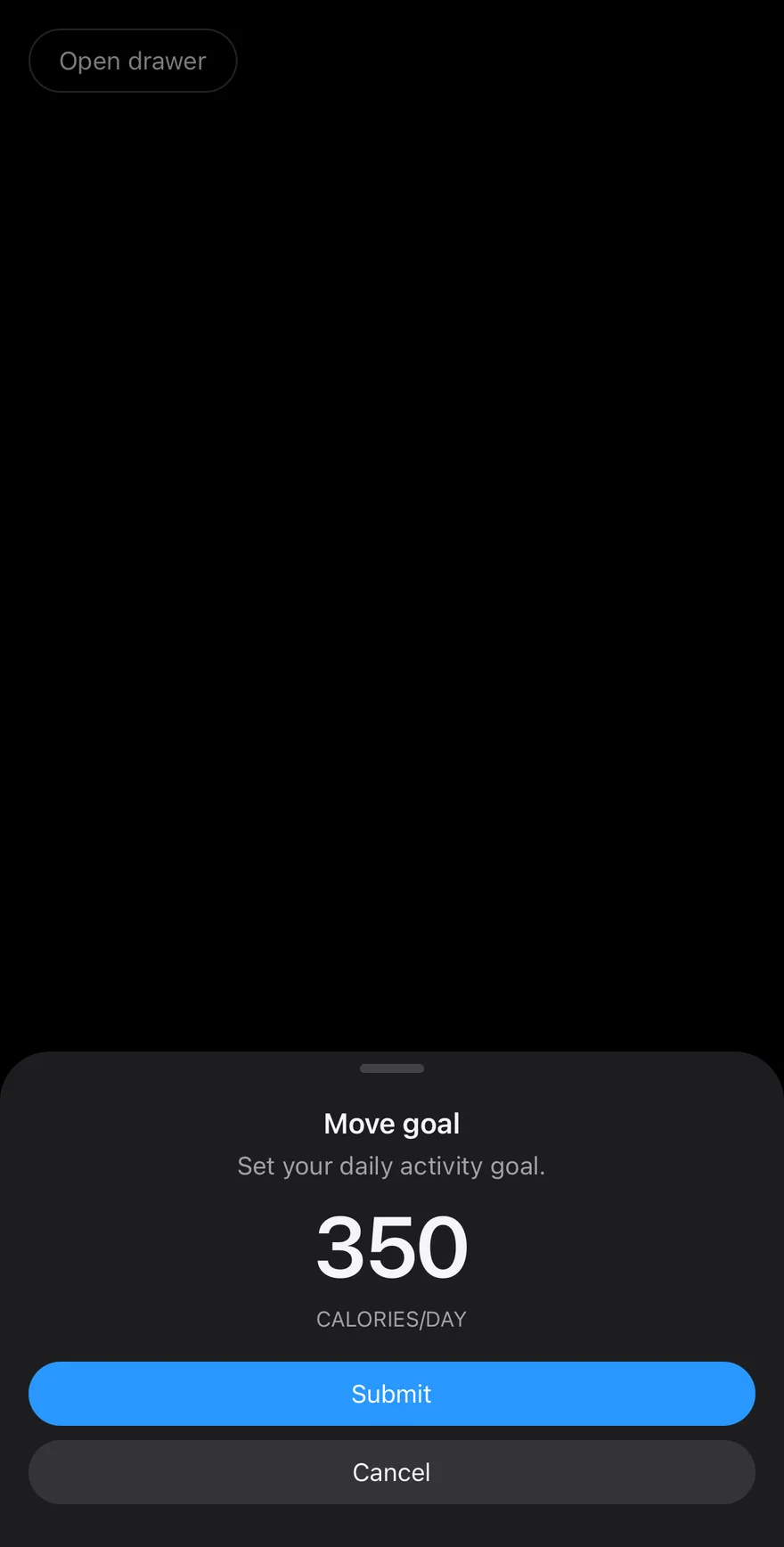 Drawer on iOS in dark mode