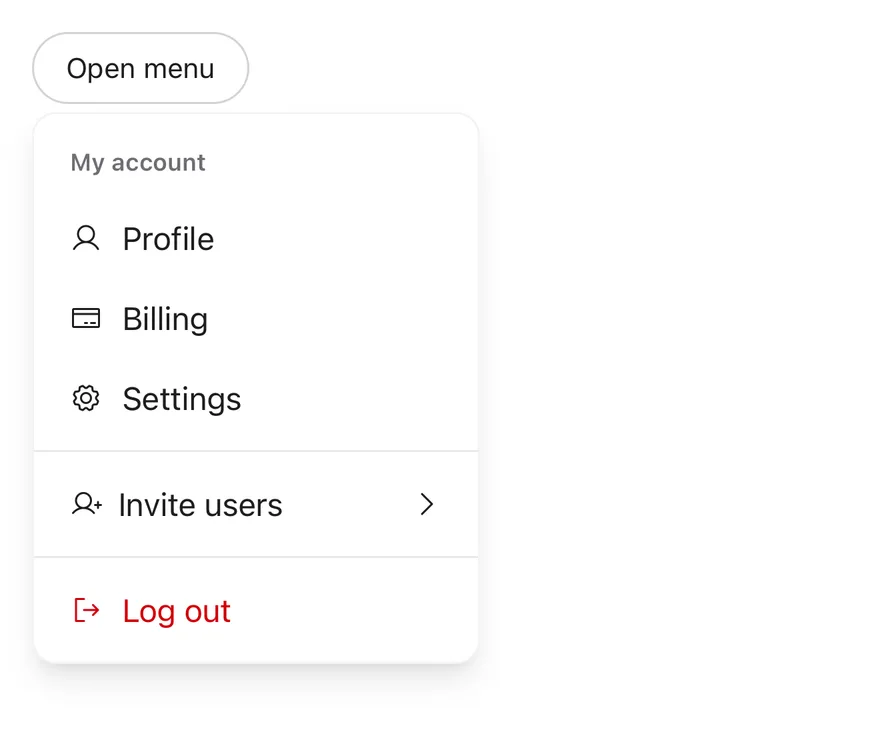 Dropdown Menu on iOS in light mode