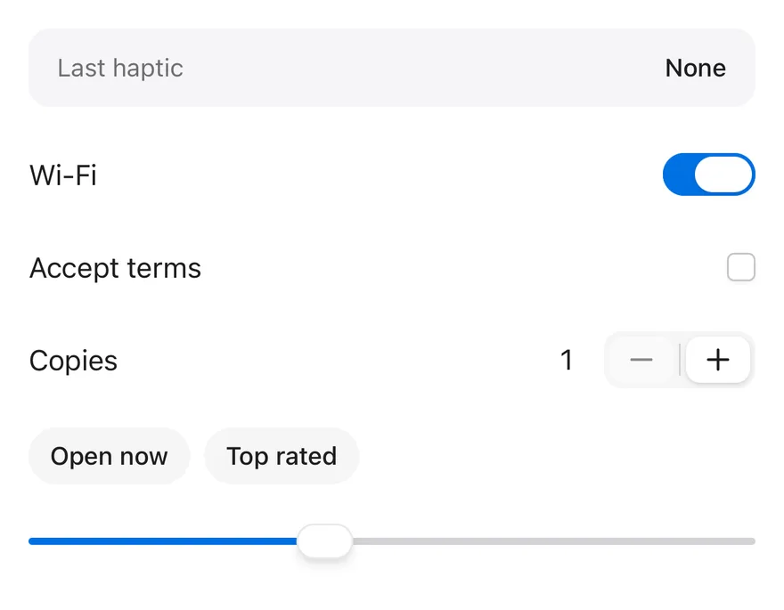 Haptics (disabled) on iOS in light mode