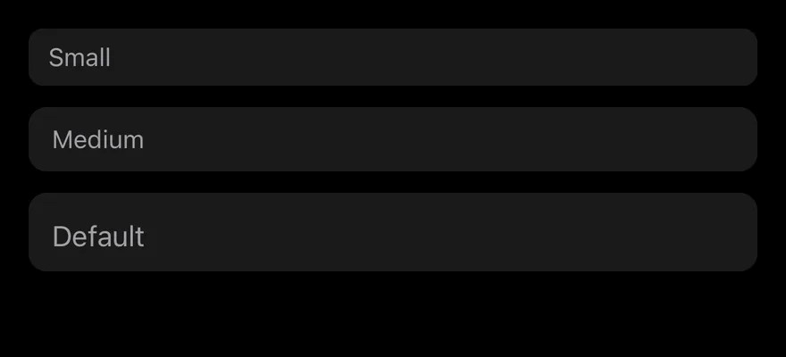Input (sizes) on iOS in dark mode