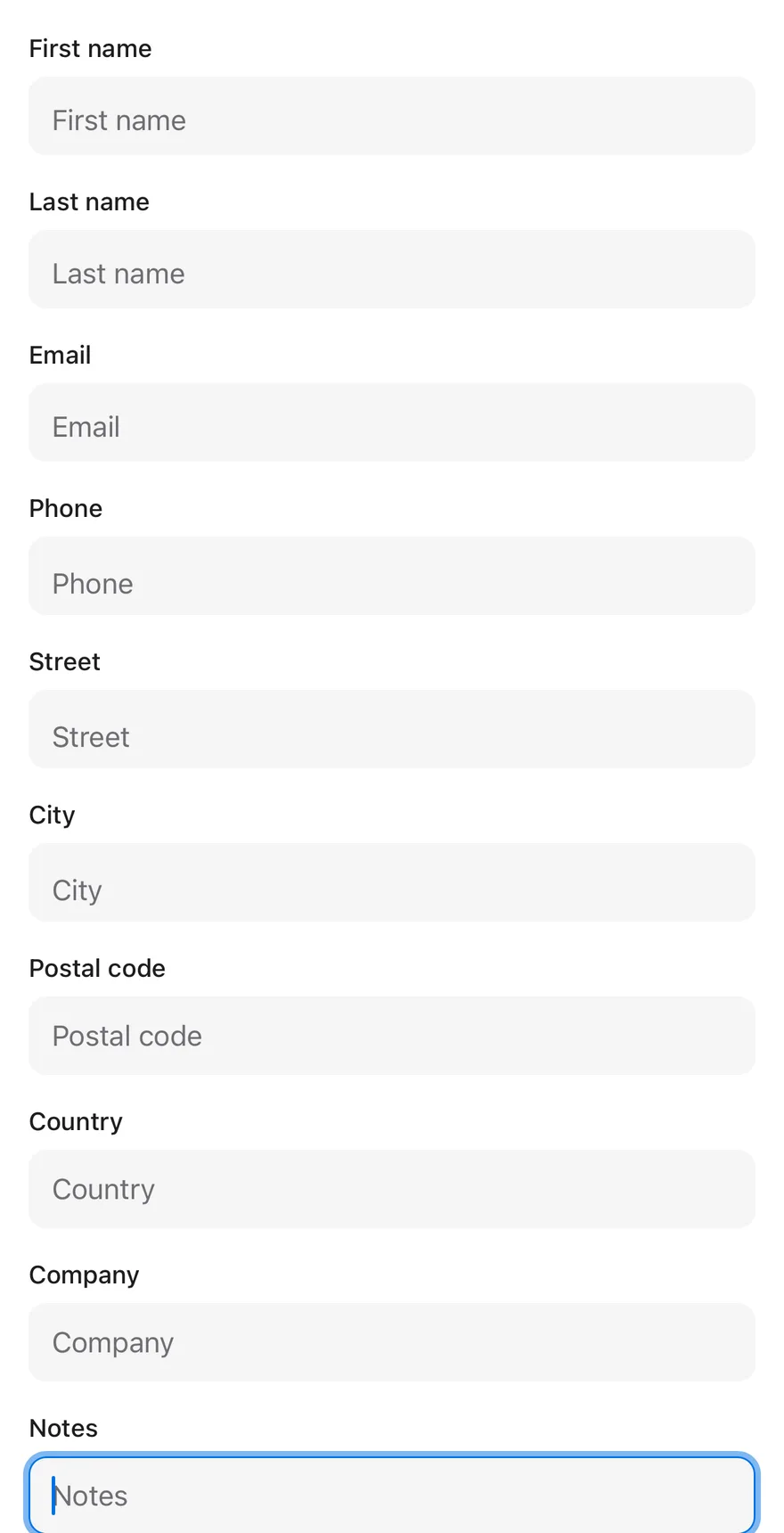 Keyboard Scroll View (focused) on iOS in light mode