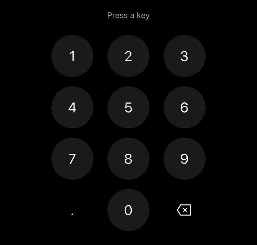 Keypad (decimal) on iOS in dark mode