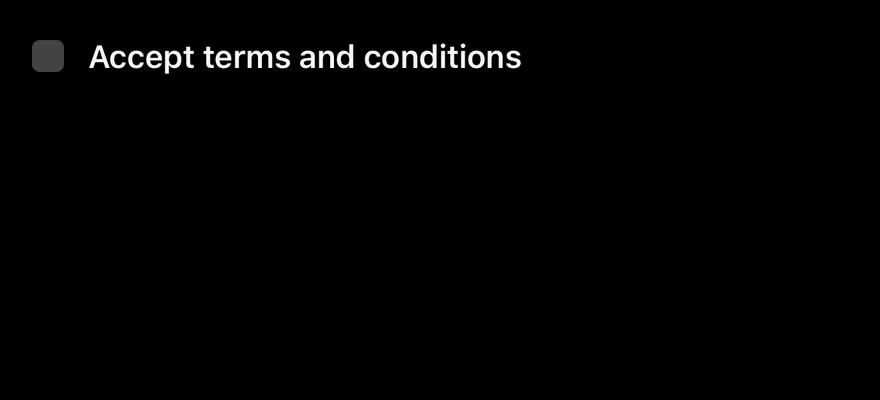 Label (with checkbox) on iOS in dark mode