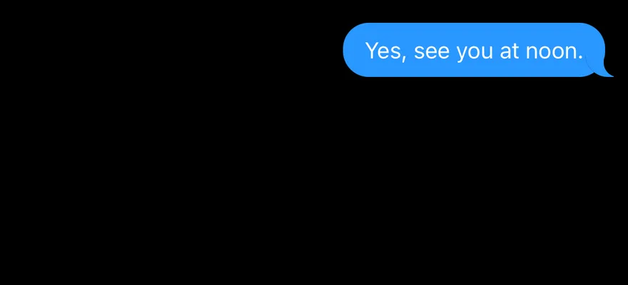 Message (align end) on iOS in dark mode