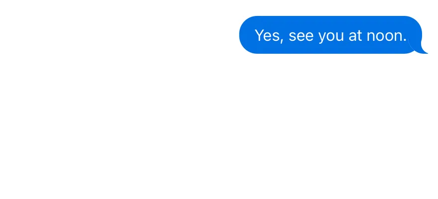 Message (align end) on iOS in light mode