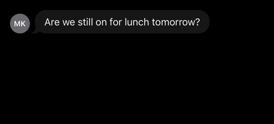 Message on iOS in dark mode