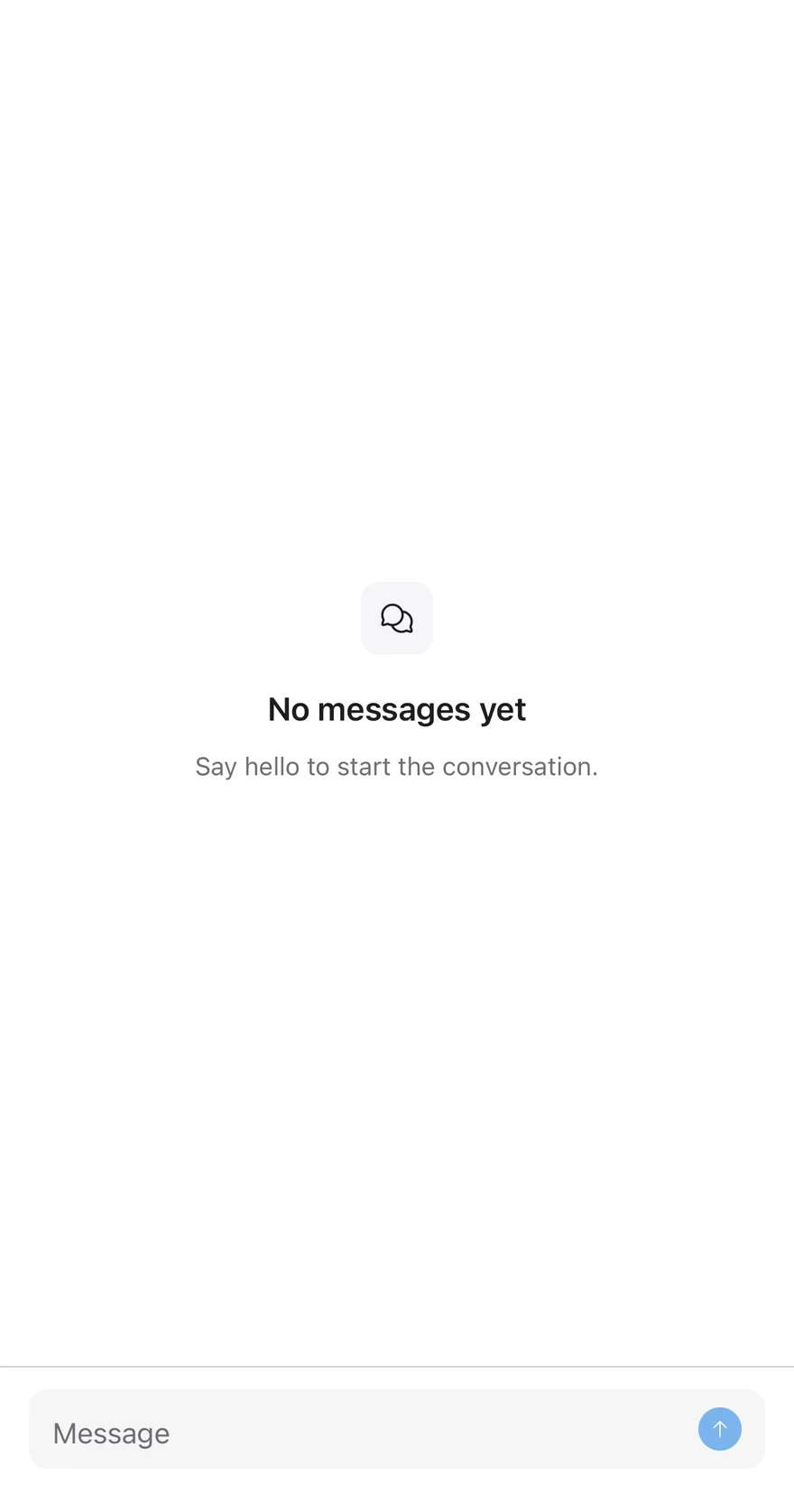 Message Scroller (empty thread) on iOS in light mode