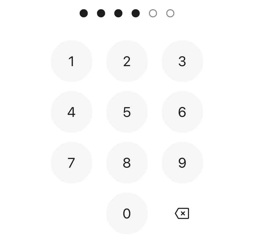 Pin Pad (filled) on iOS in light mode