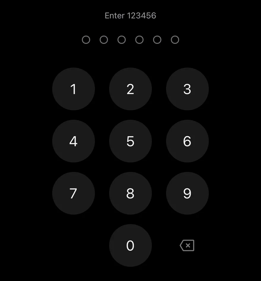 Pin Pad (verify) on iOS in dark mode