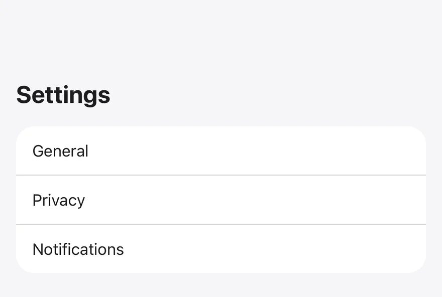 Screen (secondary) on iOS in light mode