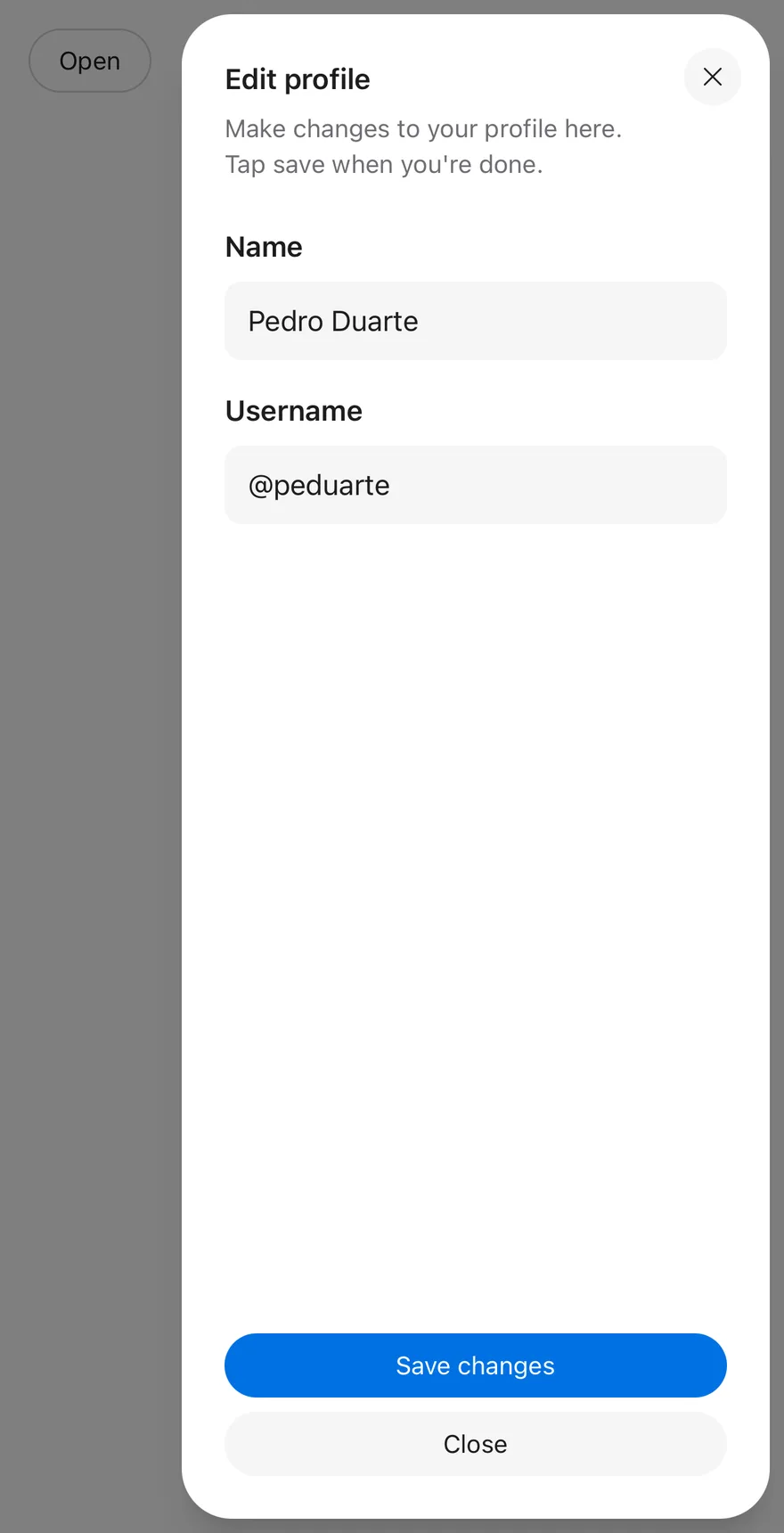 Sheet (open by default) on iOS in light mode
