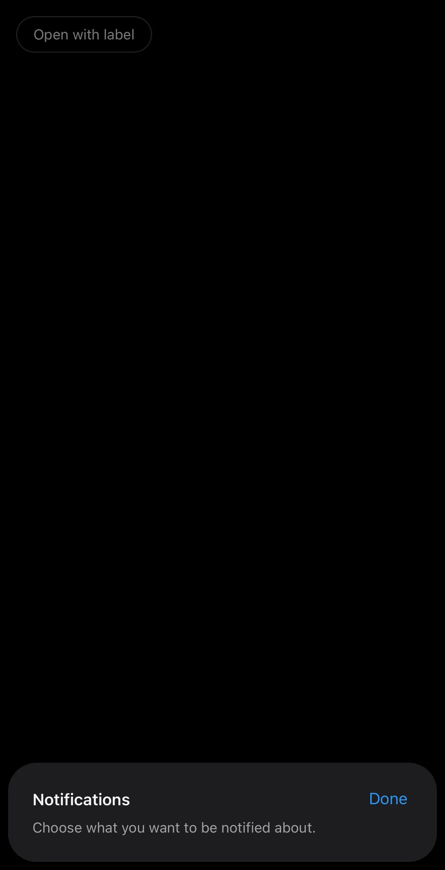 Sheet (with close label) on iOS in dark mode