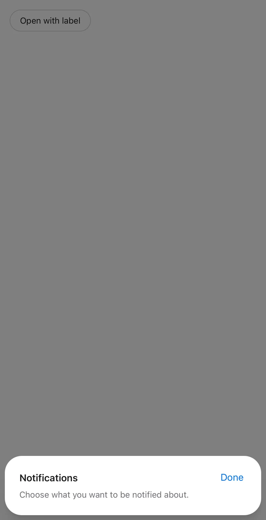 Sheet (with close label) on iOS in light mode