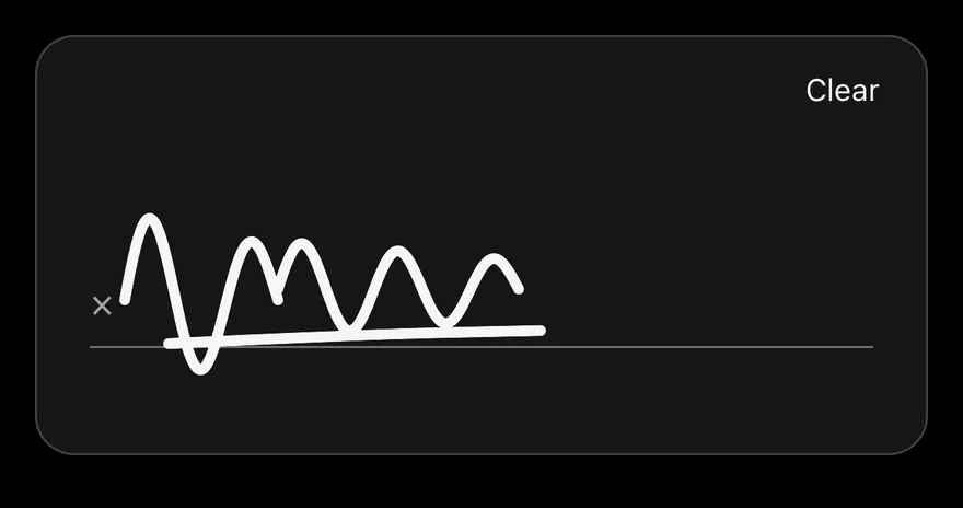 Signature Pad (thick stroke) on iOS in dark mode