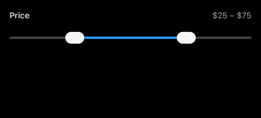 Slider (range) on iOS in dark mode