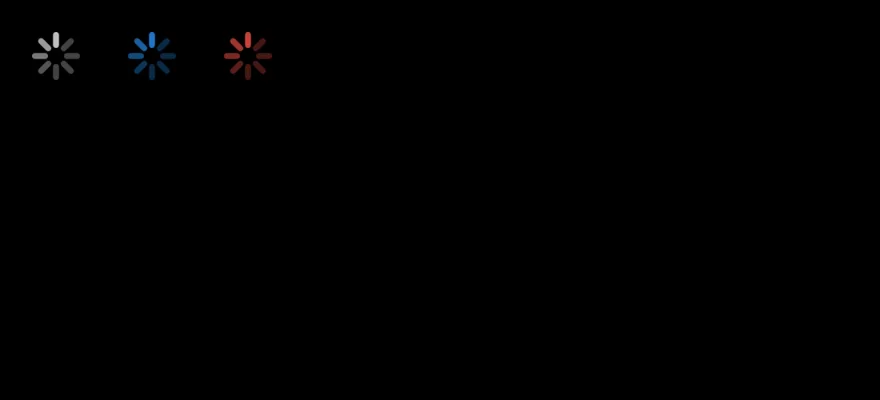Spinner (colors) on iOS in dark mode