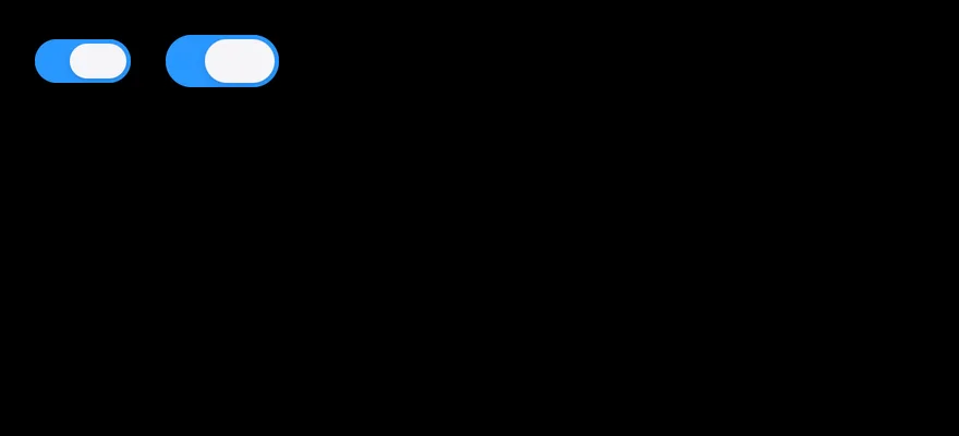 Switch (sizes) on iOS in dark mode