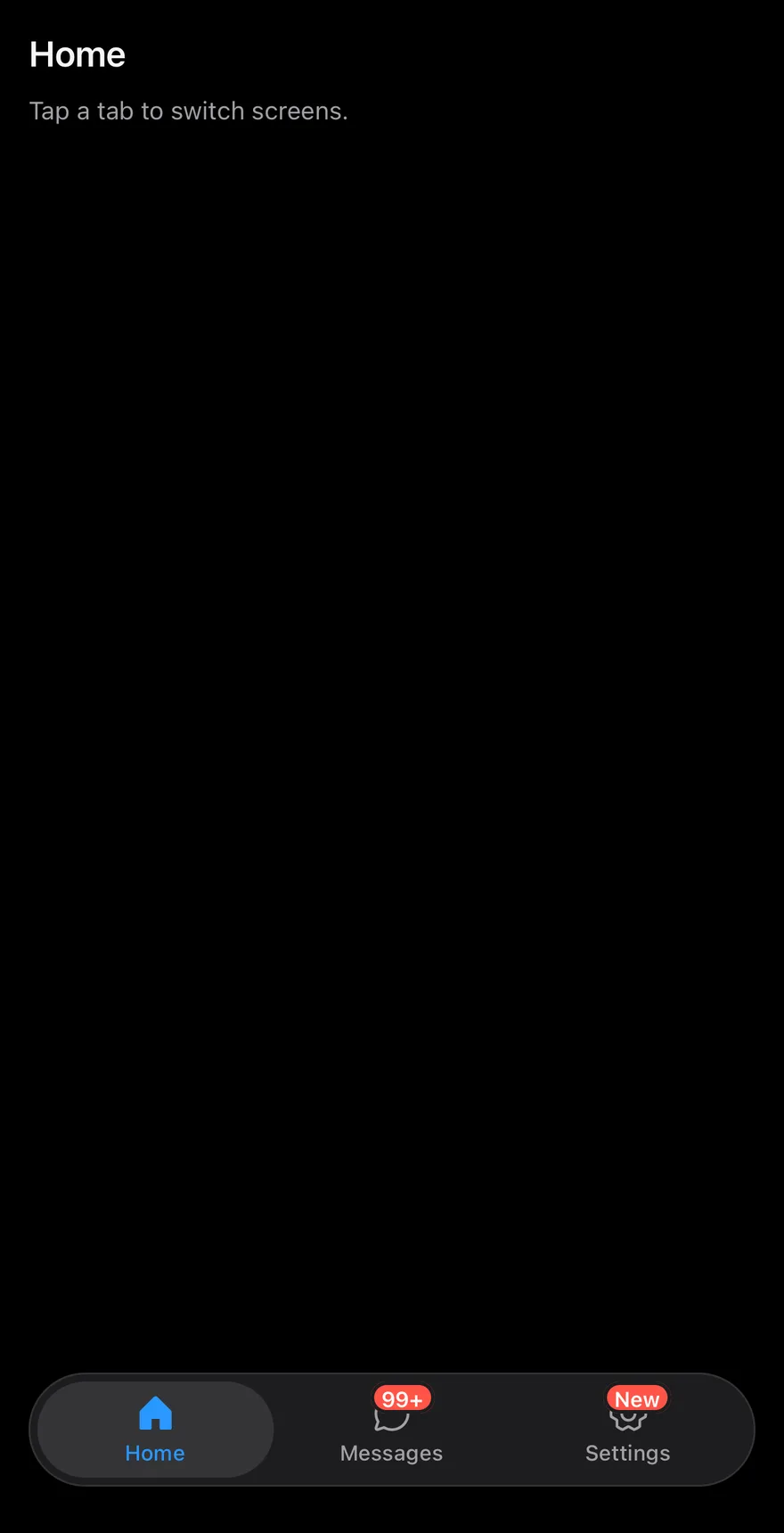 Tab Bar (large badge) on iOS in dark mode