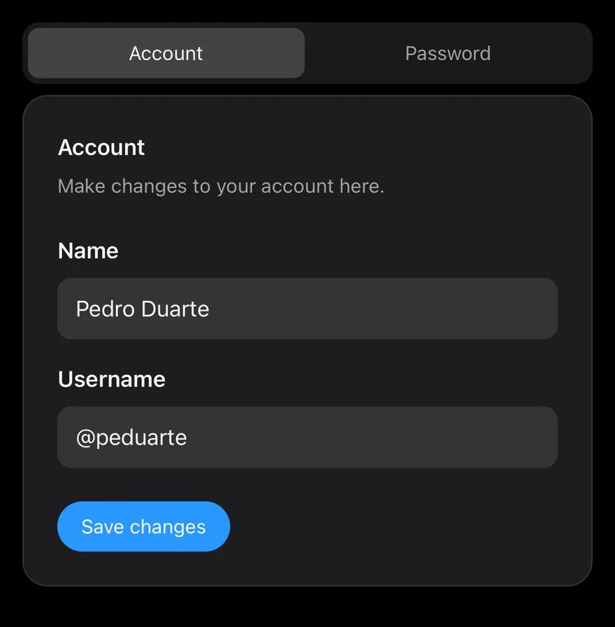 Tabs on iOS in dark mode