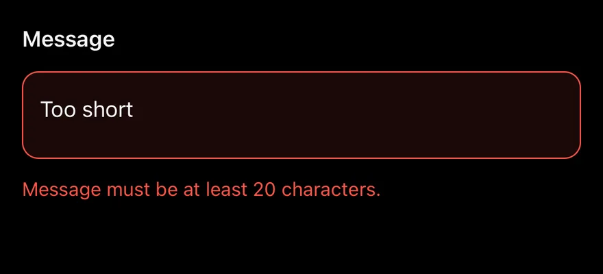Textarea (invalid) on iOS in dark mode