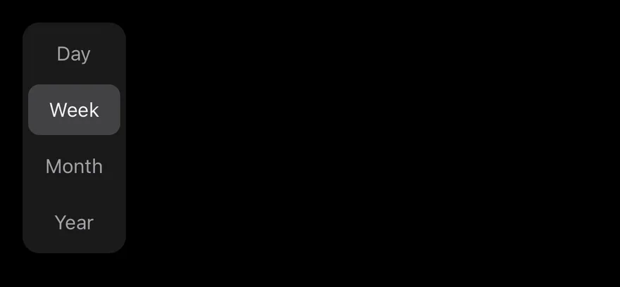 Toggle Group (segmented vertical) on iOS in dark mode