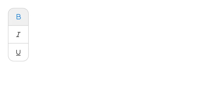 Toggle Group (vertical) on iOS in light mode