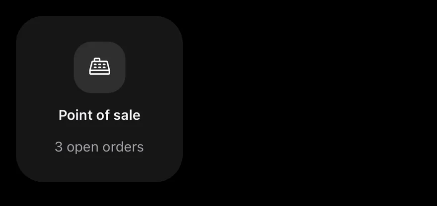 Widget (centered) on iOS in dark mode