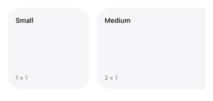 Widget (sizes) on iOS in light mode