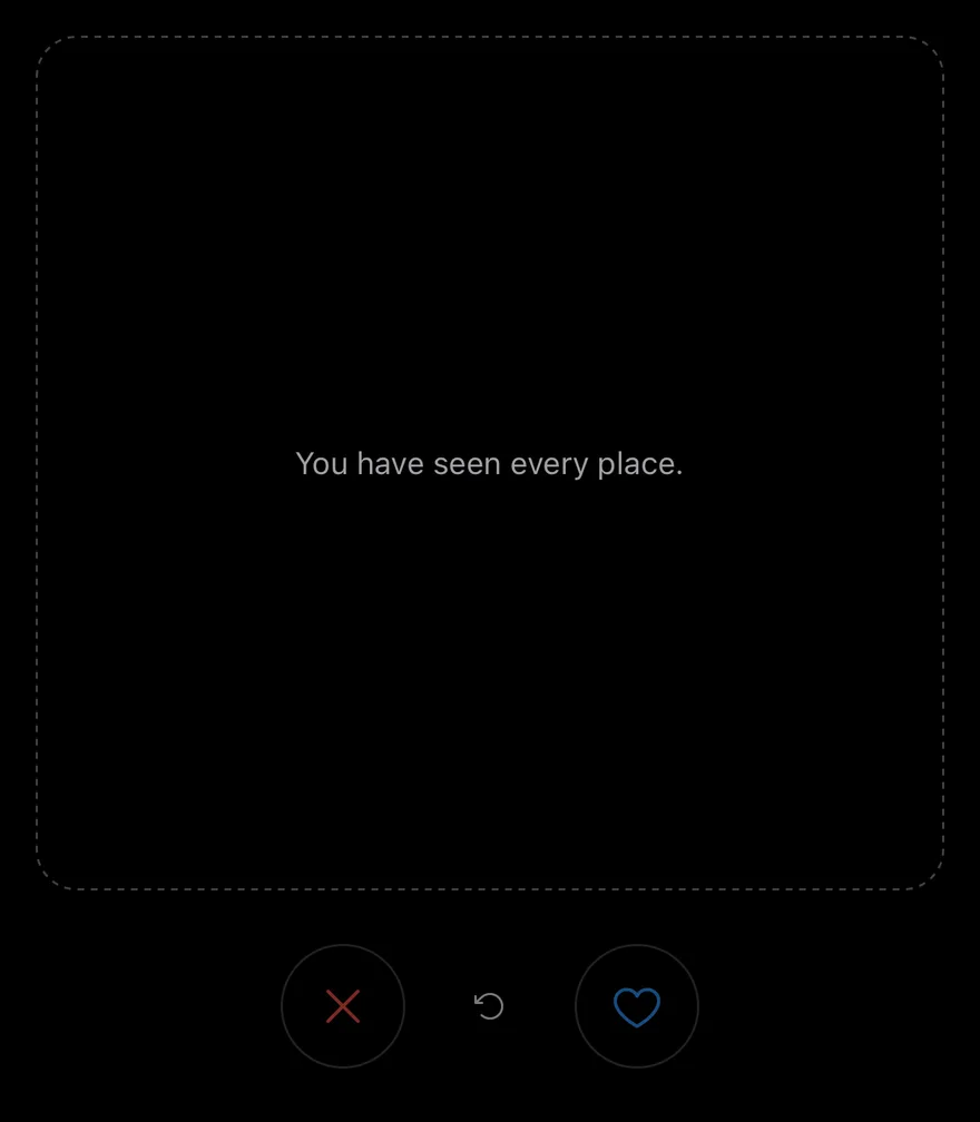 Card Stack (empty) on iOS in dark mode