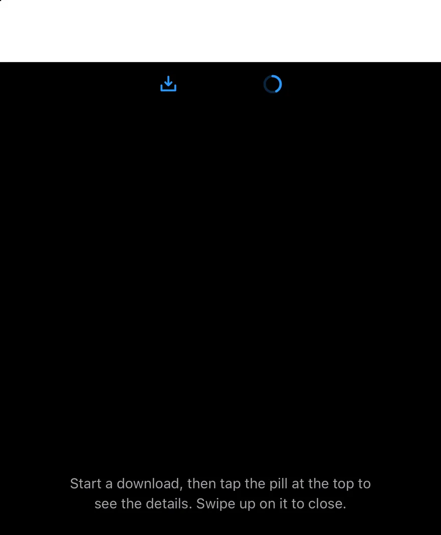Island (compact) on iOS in dark mode