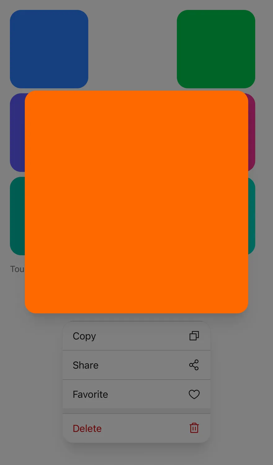 Preview Menu (open by default) on iOS in light mode