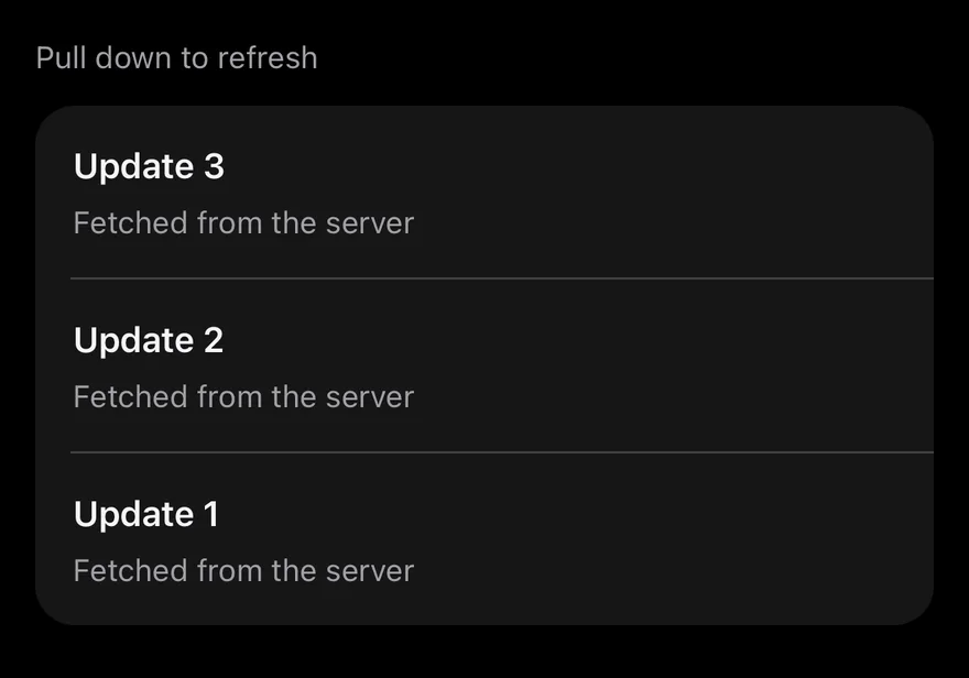 Pull To Refresh on iOS in dark mode