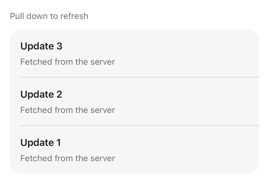 Pull To Refresh on iOS in light mode