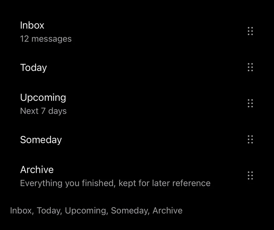 Reorder List on iOS in dark mode