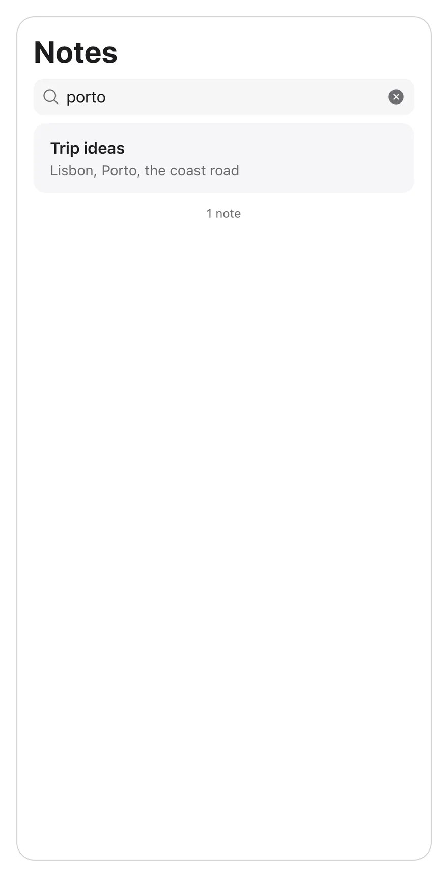 Search Reveal (with query) on iOS in light mode