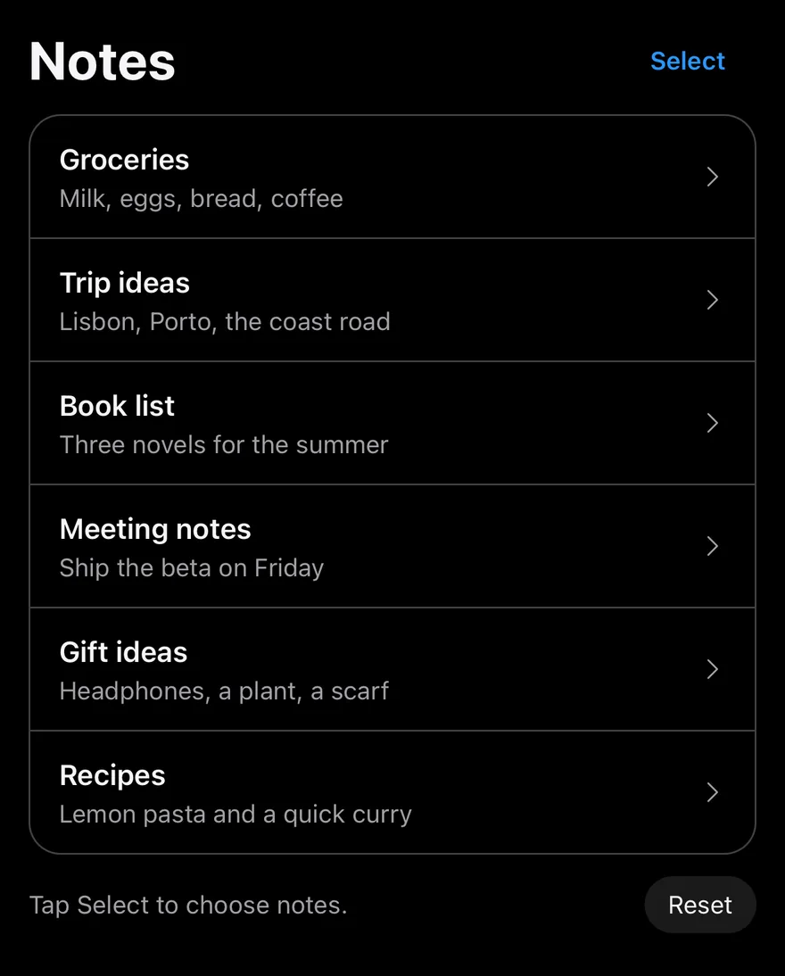 Selection List on iOS in dark mode